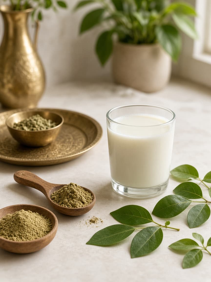 Herbal ritual ingredients in warm natural light